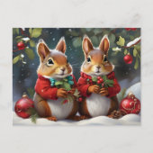 フェスティバルおもしろいと可愛いクリスマスリス ポストカード (正面)