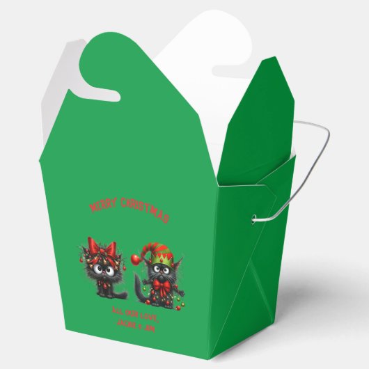 フェスティバルおもしろいの疲れ果てた黒いクリスマス猫 フェイバーボックス (オープン)