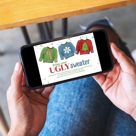 フェスティバルおもしろいの醜いセーター 招待状