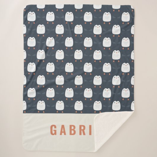 フェスティバルおもしろいキュートパーソナライズされたペンギン シェルパブランケット (正面)