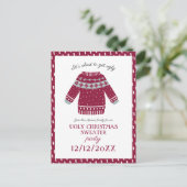 フェスティバルおもしろいクリスマスセーター飲料パーティー インビテーションポストカード (スタンド正面)