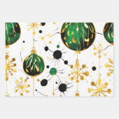 フェスティバルおもしろいクリスマスボール ラッピングペーパーシート (正面)