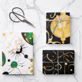 フェスティバルおもしろいクリスマスボール ラッピングペーパーシート