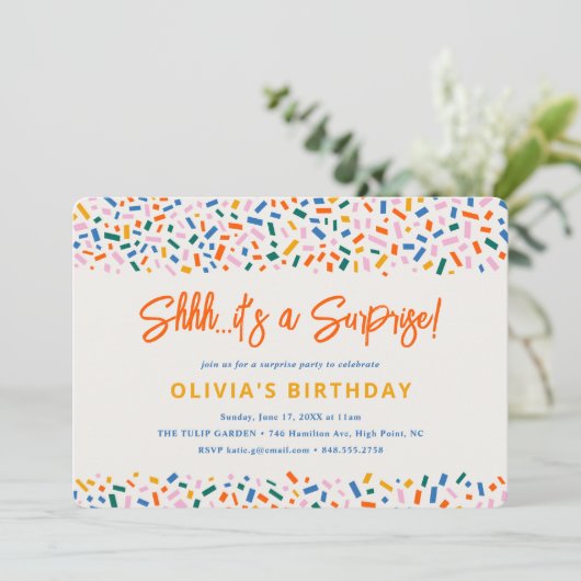 フェスティバルおもしろいサプライズ誕生日パーティー 招待状 (スタンド正面)