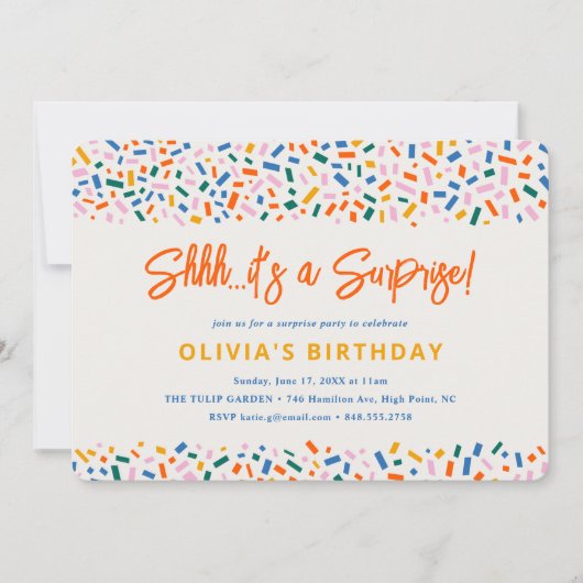 フェスティバルおもしろいサプライズ誕生日パーティー 招待状 (正面)