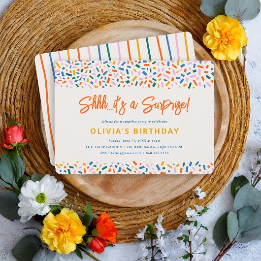 フェスティバルおもしろいサプライズ誕生日パーティー 招待状