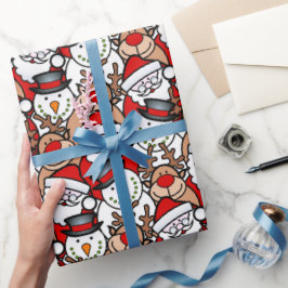 フェスティバルおもしろいサンタクロース ラッピングペーパー