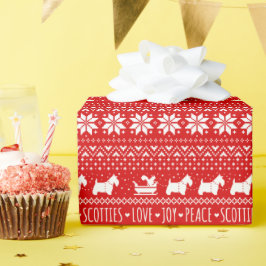 フェスティバルおもしろいスコティッシュテリアスクリスマスホリデー ラッピングペーパー
