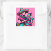 フェスティバルおもしろいフィエスタピニャータパーティーステッカー スクエアシール (バッグ)