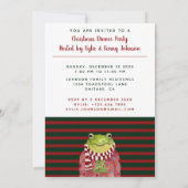 フェスティバルおもしろいマッシュルームプンファミリークリスマスパーティー 招待状 (裏面)