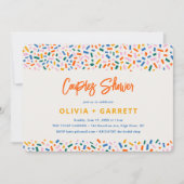 フェスティバルおもしろいモダンカップルのシャワー 招待状 (正面)