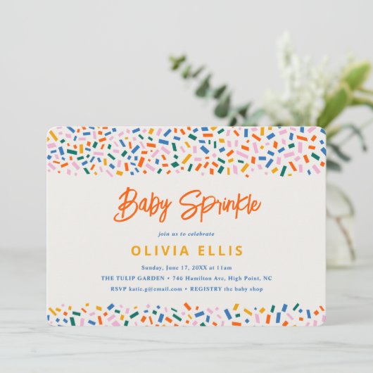 フェスティバルおもしろいモダンベビー散布 招待状 (スタンド正面)