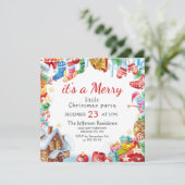 フェスティバルおもしろいリトルメリークリスマスパーティーホリデイ 招待状 (スタンド正面)