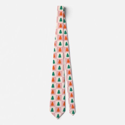 フェスティバルおもしろいレトロクリスマスツリーのパタカラフルーン ネクタイ (正面)