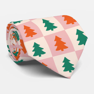 フェスティバルおもしろいレトロクリスマスツリーのパタカラフルーン ネクタイ