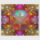 フェスティバルおもしろいロマンチックなクリスマススノーフレーク ラッピングペーパー (フラット)