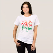 フェスティバルおもしろい休日応援用クリスマスシャツ トライブレンドTシャツ (正面全面)