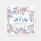 フェスティバルおもしろい愛国花火7月4日パーティー スタンダードカクテルナプキン (正面)
