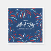 フェスティバルおもしろい愛国花火7月4日パーティー スタンダードカクテルナプキン (正面)