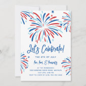 フェスティバルおもしろい愛国花火7月4日パーティー 招待状 (正面)