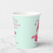 フェスティバルおもしろい格言ピンクとミントグリーンクリスマス 紙コップ (左)