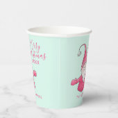 フェスティバルおもしろい格言ピンクとミントグリーンクリスマス 紙コップ (右)