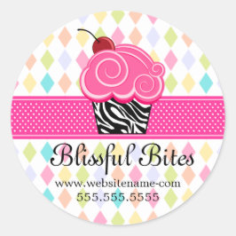 フェスティバルお洒落さくらんぼカップケーキベーカリーボックスシール ラウンドシール