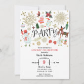 フェスティバルお洒落キュートクリスマスホリデーパーティー 招待状 (正面)