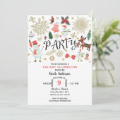 フェスティバルお洒落キュートクリスマスホリデーパーティー 招待状 (スタンド正面)