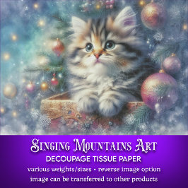 フェスティバルお洒落クリスマスツリー猫デコップページ 薄葉紙