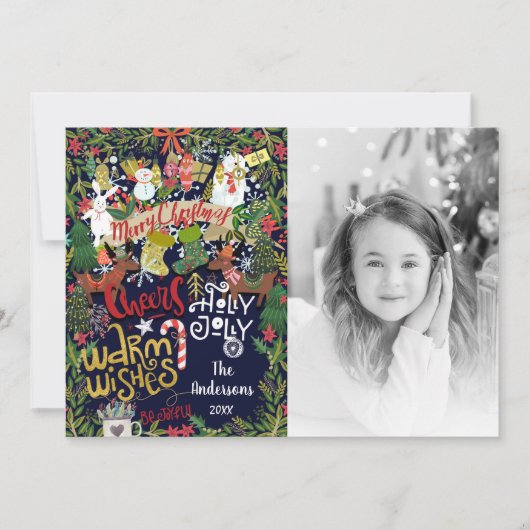 フェスティバルお洒落クリスマス写真 シーズンカード (正面)