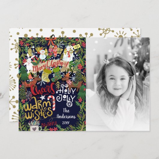 フェスティバルお洒落クリスマス写真 シーズンカード (正面/裏面)