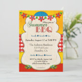 フェスティバルお洒落サマーBBQパーティの招待状 招待状 (スタンド正面)