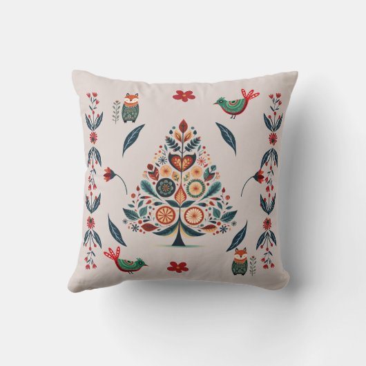 フェスティバルお洒落スカンジナビアフォークアートクリスマス クッション (裏面)