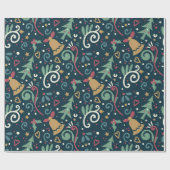 フェスティバルお洒落ス素朴モダンクリスホリデイ ラッピングペーパー (フラット)