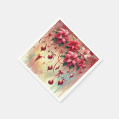 フェスティバルお洒落ポインセチアBaubles Decopage スタンダードカクテルナプキン (角)