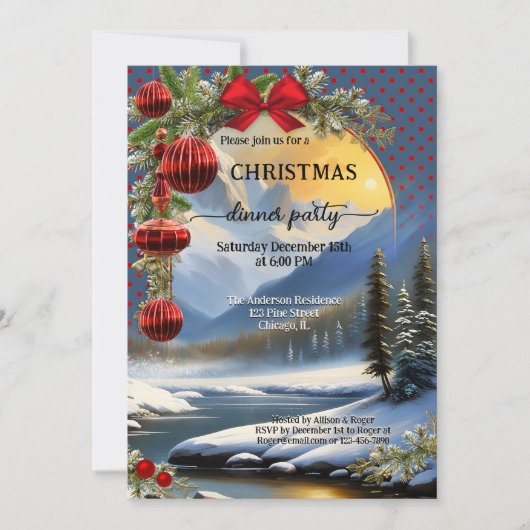 フェスティバルお洒落レトロクリスマスパーティー 招待状 (正面)