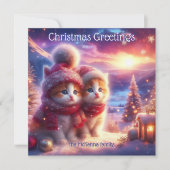フェスティバルお洒落猫ちゃんクリスチャン・クリスマス シーズンカード (正面)