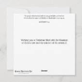 フェスティバルお洒落猫ちゃんクリスチャン・クリスマス シーズンカード (裏面)