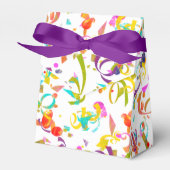 フェスティバルお祝いカラフル紙吹雪オーバーホワイト フェイバーボックス (正面サイド)