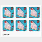 フェスティバルお誕生日ケーキおもしろいパーティーシール スクエアシール (シート)