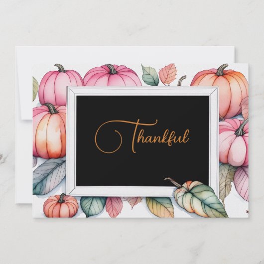 フェスティバルかぼちゃフレーム感謝祭ディナー 招待状 (裏面)