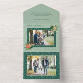 フェスティバルかわいいクリスマスフローラ1写真 オールインワン招待状 (内側)