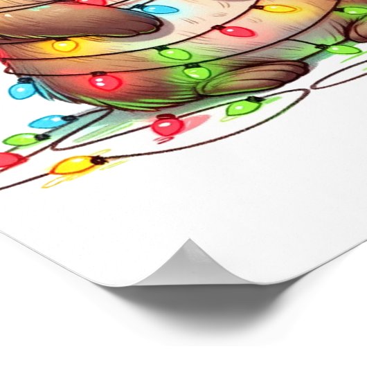 フェスティバルかわいいクリスマス包まれたの灯り ポスター (角)