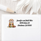 フェスティバルかわいいクリスマス包まれたの灯り ラベル (インサイチュ)