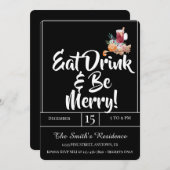 フェスティバルかわいいドリンク食べパーティードリンク&ビーメリー! 招待状 (正面/裏面)