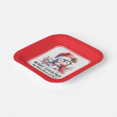 フェスティバルかわいいペンギンレッドホワイトメリークリスマス ペーパープレート (傾斜あり)