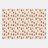 フェスティバルかわいいモダンミニマルなクリスマスツリー ラッピングペーパーシート (正面3)