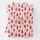 フェスティバルかわいいモダンミニマルなクリスマスツリー ラッピングペーパーシート (インサイチュ)