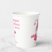 フェスティバルかわいい格言ホワイト&ピンククリスマス 紙コップ (左)